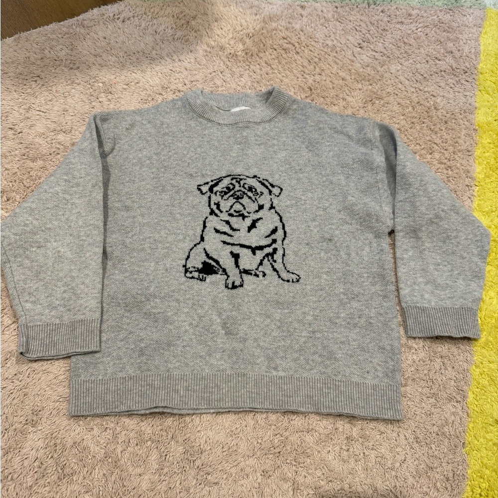 Zara Pullover Sweater Pug sz 2-3